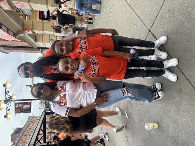 Lockie and his family at the Orioles game